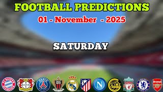 Download the video "FOOTBALL PREDICTIONS TODAY 01 NOVEMBER | PREMIER LEAGUE | BUNDESLIGA | LA LIGA | BETTING TIPS"