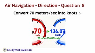 ATPL Navigation: Convert 70 m/s to knots | #studykwik | #aviationmath | #flightplanning