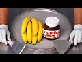 Ice Cream Experiment Nutella Banana Ice Cream Rolls ASMR