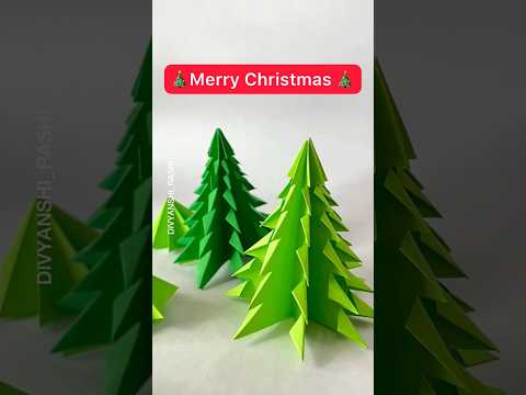 DIY Christmas tree 🎄Last minute paper craft ✨#christmasdecorations #origamicraft #craftideas #viral