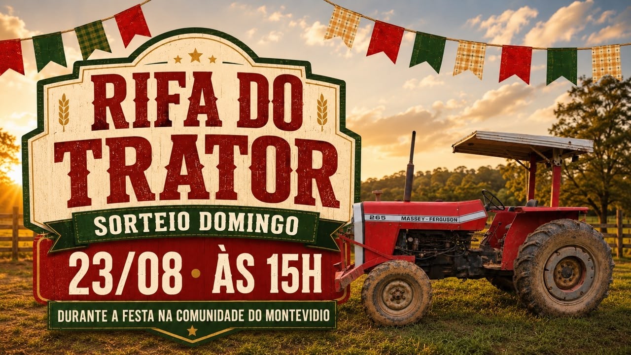 SORTEIO RIFA TRATOR - 23/08/2026 - COMUNIDADE DO MONTEVIDIO - SÃO JOÃO DEL REI/MG