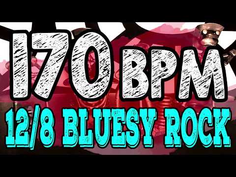 170 BPM - Blues Rock Shuffle #1  - 12/8 Drum Track - Metronome - Drum Beat