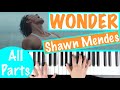 How to play WONDER - Shawn Mendes Piano Tutorial Chords Accompaniment