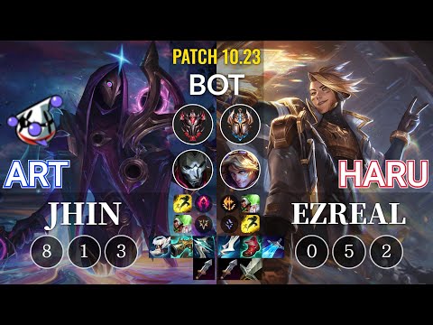 RJ Art Jhin vs Haru Ezreal Bot - KR Patch 10.23