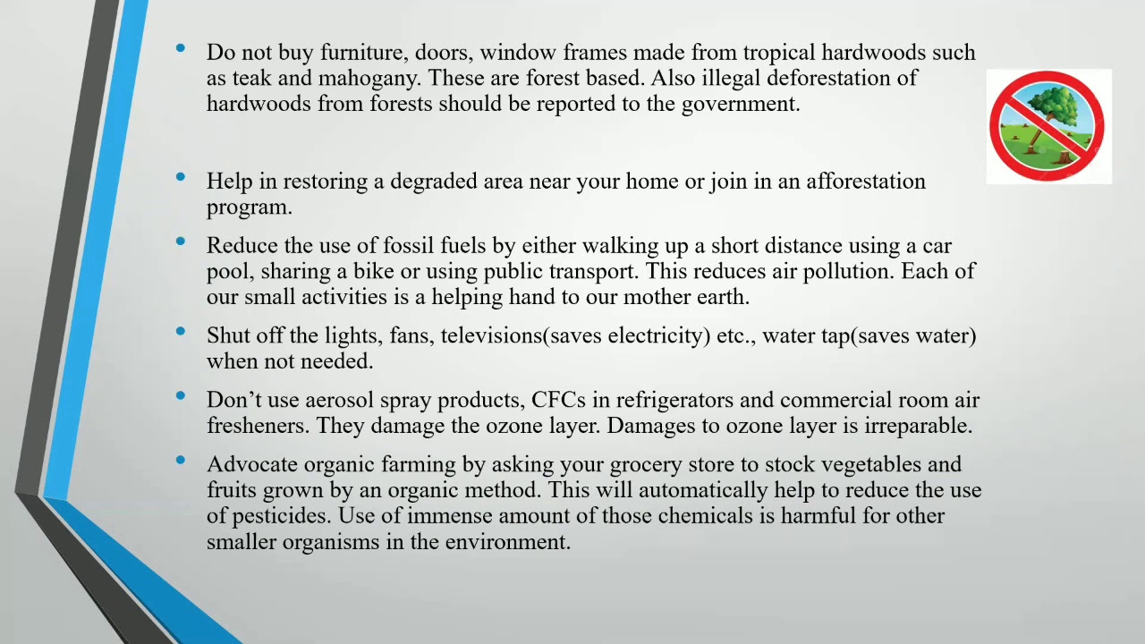 Role of an Individual for Environmental Protection