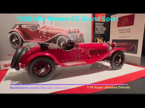 Thumbnail for 1930 Alfa Romeo 6C Grand Sport 1750 Super Detailed in 1:18 Diecast by Alfa Romeo