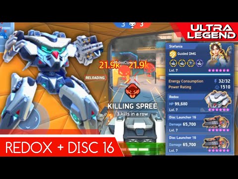 Redox - Disc Launcher 16 | Stefania | Fully Maxed Setup | Mech Arena