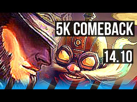 TWISTED FATE vs CORKI (MID) | 5k comeback, 65% winrate | EUW Grandmaster | 14.10