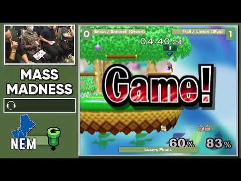 Mass Madness 38 SSBM - Electroman/Shmeeli (Green) vs. Unsure/Trail (Blue) - Melee Doubles LF