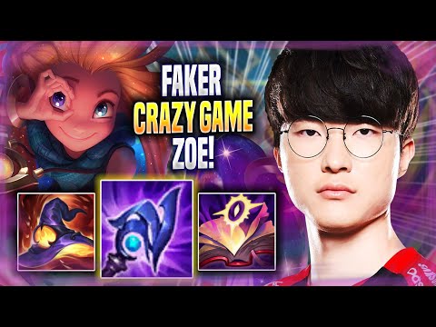 FAKER CRAZY GAME WITH ZOE! - T1 Faker Plays Zoe MID vs Renekton! | Season 2022