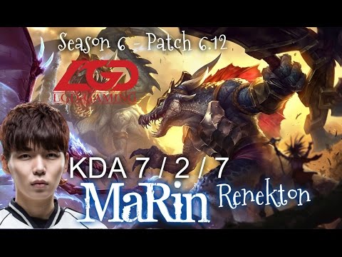 LGD MaRin RENEKTON Top vs Rengar - Patch 6.12 KR | League of Legends