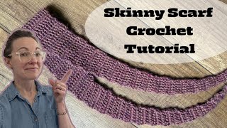 Crochet Skinny Triangle Scarf Tutorial