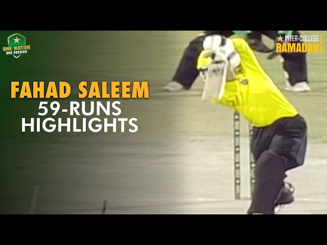 Fahad Saleem 59 Runs Highlights | Final | Inter-College Ramadan T20 Cup 2024 | M4A1A
