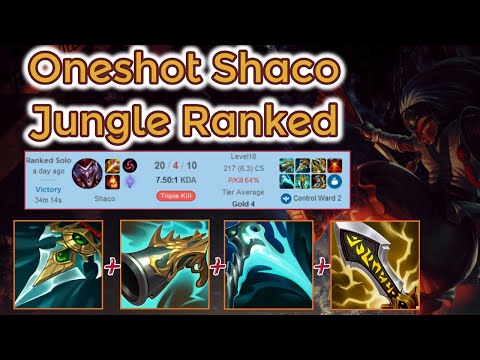 Oneshot Shaco Jungle Ranked -Season 11 [League of Legends] Full Gameplay - Infernal Shaco
