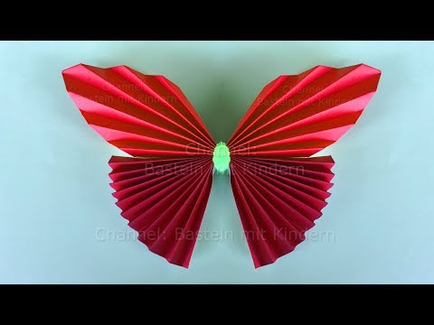 Basteln mit Kindern: Einfachen Origami Schmetterling falten mit Papier - Geschenke selber machen