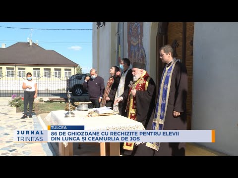 86 de ghiozdane cu rechizite pentru elevii din Lunca și Ceamurlia de Jos