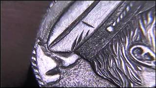 Hobo Nickel 'Tattooed Sailor' Carved Buffalo Coin