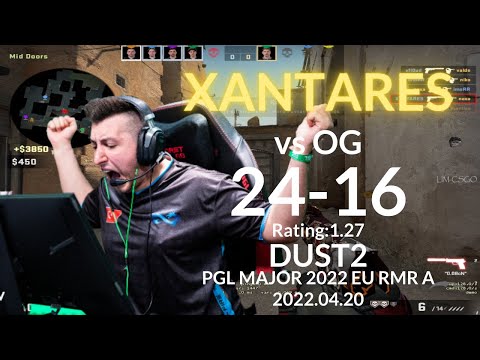Eternal Fire XANTARES (24-16) vs OG (DUST2) @ Major 2022 RMR EU A 2022.04.20