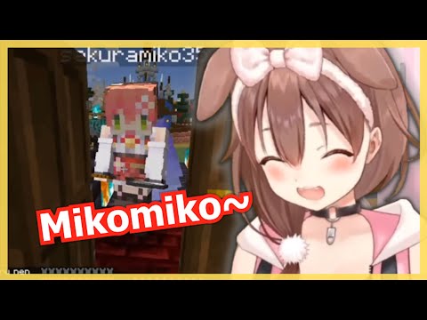 Korone fooling around with Miko in Minecraft [Hololive/EngSub]