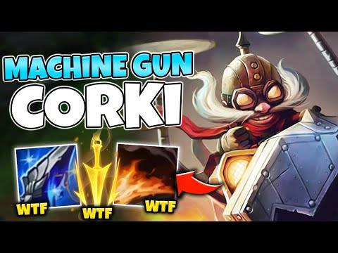 WTF?! THIS NEW CORKI BUILD CAN 100-0 YOU IN SECONDS! (LEGIT GATTLING GUN) - League of Legends