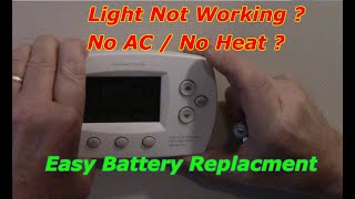 Replace Batteries On A Honeywell Thermostat / Heat, AC Or Back Light Not Working?