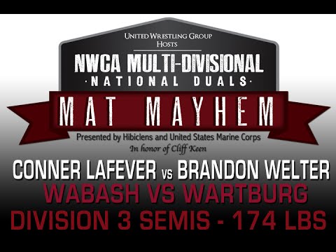 174 Conner Lefever v Brandon Welter - 2015 NWCA Multi-Divisional Duals - D3 Semi-Final