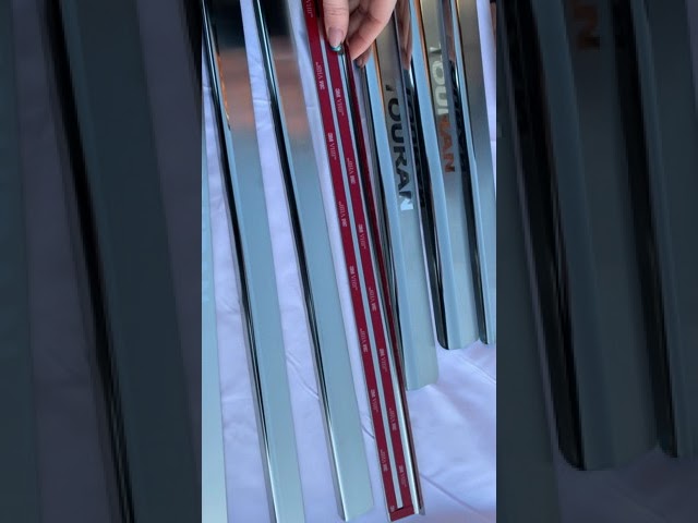 Volkswagen Touran 2010-2015 гг. Накладки на пороги NataNika (4 шт, нержавейка) Video 1