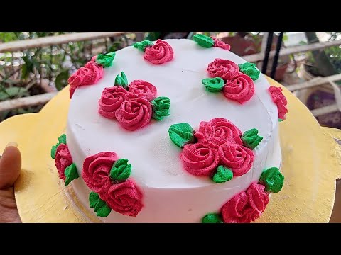 simple cake decoration in chocolate cake||Sayma Noshin #cakedesign #cake