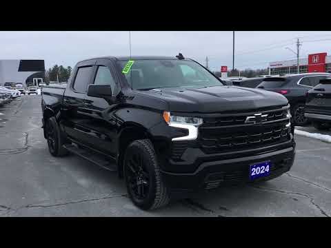 2024 Chevrolet Silverado 1500 Crew Cab Short Box 4-Wheel Drive RST in Black for sale at Seaway Chevrolet Buick GMC Ltd in Cornwall, ON