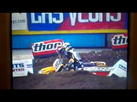 Mickael Pichon's 2 Crashes in Qualifying at Seattle 1998 250cc Semi 1
