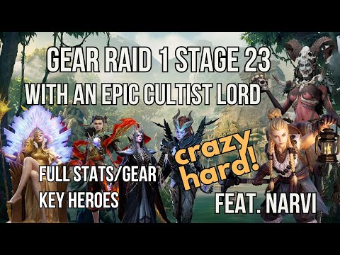 Gear Raid 1 Stage 23 with THIS rare and an epic lord (and Ingrid/NeZha/Magda/Vierna/Diaochan)