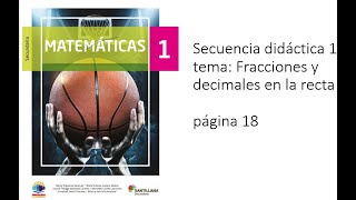 fracciones y decimales en la recta pagina 18 matematicas para secundaria 1ero