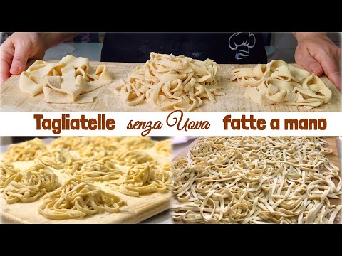 TAGLIATELLE FATTE A MANO SENZA UOVA solo ACQUA E FARINA tutorial  HANDMADE PASTA WITHOUT EGGS