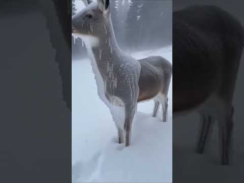 Breaking Ice Off A Deer Frozen Alive In Blizzard | Incredible Rescue
