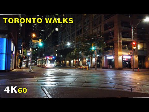 Church Street Late Night Walk in Downtown Toronto on Oct 5, 2020 [4K ASMR]