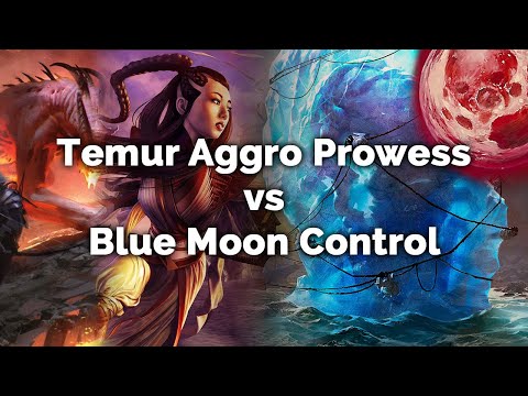MTG Modern: Temur Prowess Aggro vs Blue Moon - Magic: The Gathering gameplay on Xmage