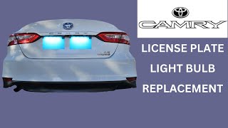 החלפת תאורת לוחית רישוי לטויוטה קאמרי 2018 - 2024