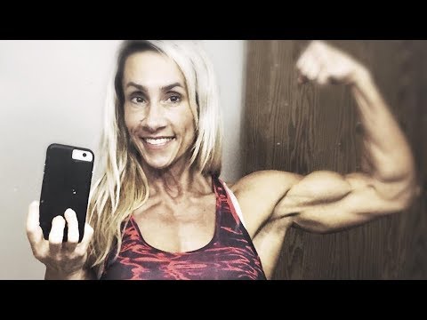 54 years young hard biceps muscle woman Patricia Hildebrandt
