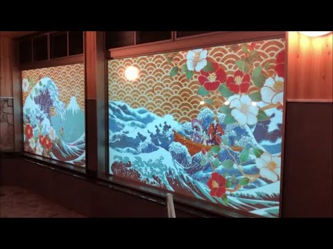 湯船から見る窓のプロジェクションマッピング・窓スクリーン