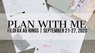 Plan with Me | A5 Filofax | Cloth and Paper Weekly Inserts | September 21-27, 2020 #filofax