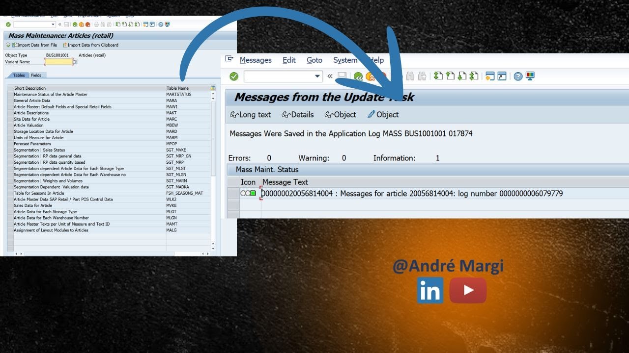 Mass update article master data mm46