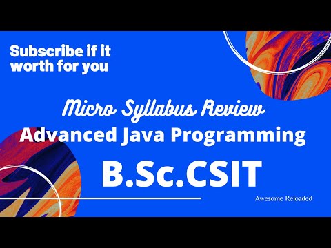Advanced Java Programming Micro Syllabus Review Series Plan Java Csit