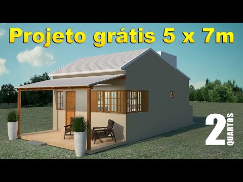Casa pequena 5 x 7 metros I Projeto completo - 2 quartos