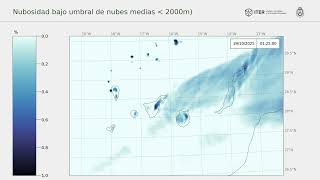 Canary Islands Cloud cover forecast: 20251028