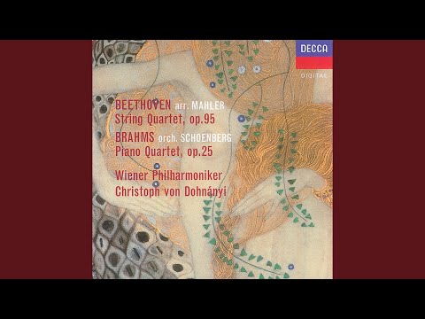 Beethoven: String Quartet No. 11 in F Minor, Op. 95 "Serioso" (Orch. Mahler) : IV. Larghetto...