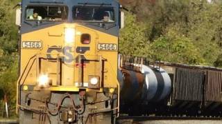 preview picture of video 'CSX Freight Train Into The Evening Sun'