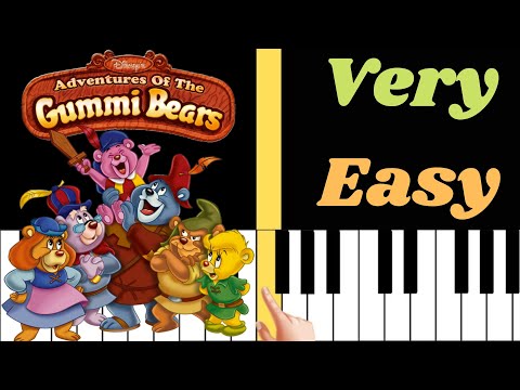 ADVENTURES OF GUMMI BEARS Main Theme | VERY EASY Piano Tutorial