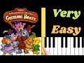 ADVENTURES OF GUMMI BEARS Main Theme VERY EASY Piano Tutorial