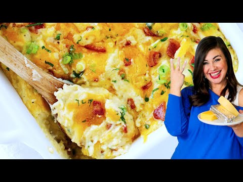 The BEST Mashed Potato Potato Casserole | Cheesy, Creamy, and Fully-Loaded 😋