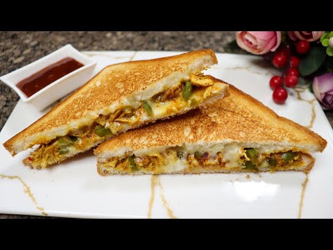 Yummy Chicken Cheese Sandwich Recipe | Quick & Easy Sandwich Recipe By Tasty Food With Maria